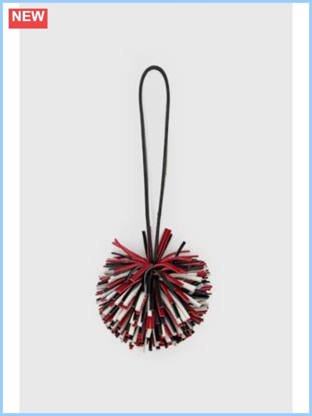 Leather Pom Pom Bag Charm Keyring Tassel Purse Accessory